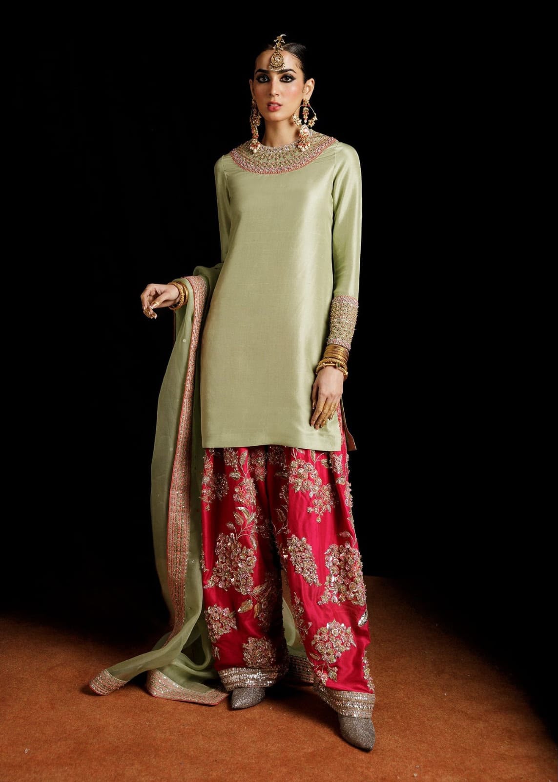 Elegant South Asian bridal fashion portrait