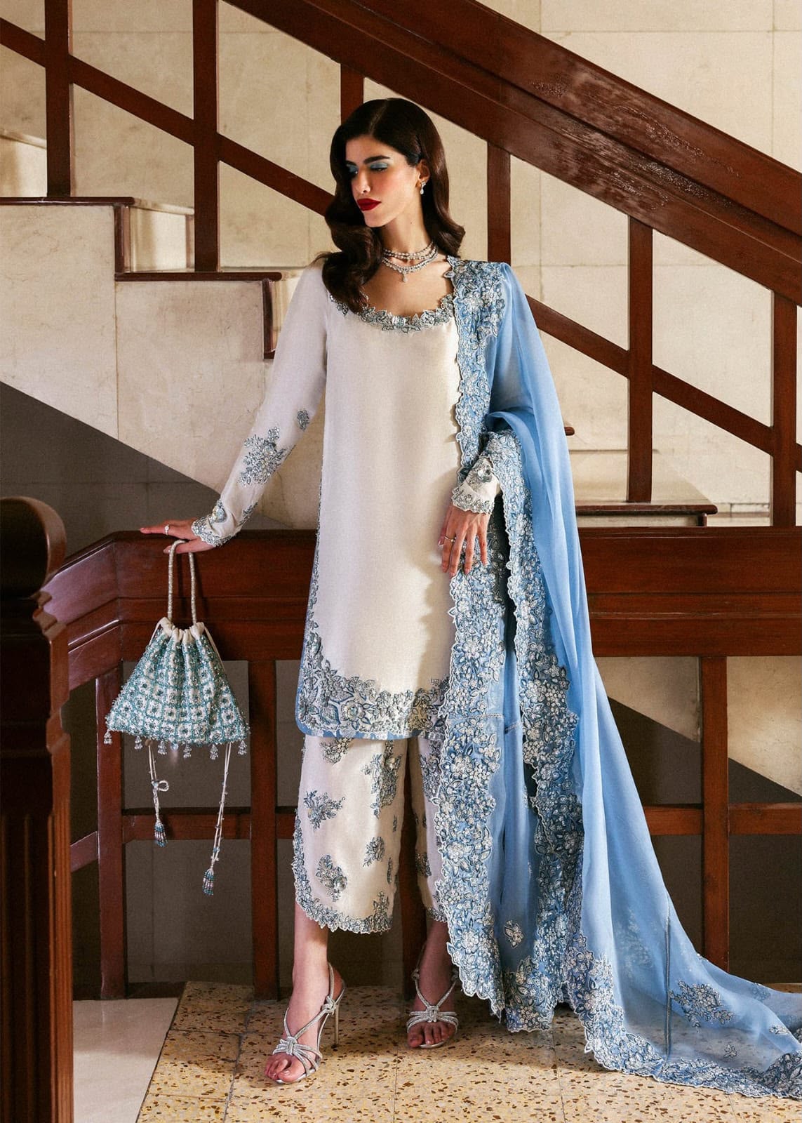 Intricate embroidered Eastern dress